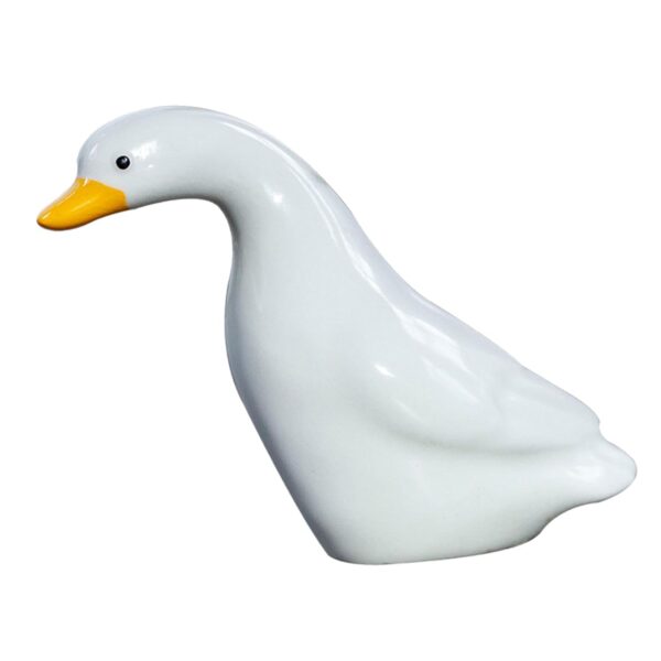 4xDuck Statue Decorative Desktop Craft Ornament for Shelf Micro Landscape Desk White Standing