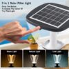 Epyz Solar Gate Pillar Light Outdoor Waterproof Square Shape,2600mah Battery, 3 Type of Lights, Application for Fence, Garden, Wall, Outdoor [ 72LED, Multicolour ]