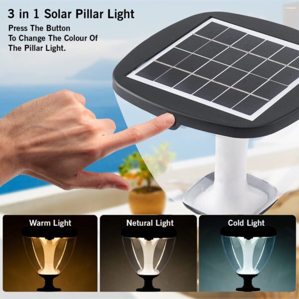 Epyz Solar Gate Pillar Light Outdoor Waterproof Square Shape,2600mah Battery, 3 Type of Lights, Application for Fence, Garden, Wall, Outdoor [ 72LED, Multicolour ]