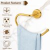 Plantex 304 Grade Stainless Steel Round Napkin Holder for washbasin/Towel Hanger/Towel Ring for Bathroom/Bathroom Accessories, Daizy(Golden)