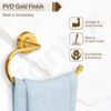 Plantex 304 Grade Stainless Steel Round Napkin Holder for washbasin/Towel Hanger/Towel Ring for Bathroom/Bathroom Accessories, Daizy(Golden)