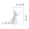 6xMatt Ceramic Fox Figurine Desktop Sculpture Craft Home Decoration White S
