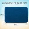 Kuber Industries Dish Dry Mat | Microfiber Drying Mat | Kitchen Drying Mat | Reversible Mat | Kitchen Absorbent Mat | Dish Dry Mat for Kitchen | 38x50 | Blue