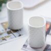 UMAI 4 Pcs Ceramic Bathroom Accessories Set - Tooth Brush Holder, Water Cup (300ml), Soap Dispenser (330ml), Soap Holder Dish for Bathroom (White)
