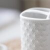 UMAI 4 Pcs Ceramic Bathroom Accessories Set - Tooth Brush Holder, Water Cup (300ml), Soap Dispenser (330ml), Soap Holder Dish for Bathroom (White)