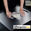OrganizeMee Stainless Steel Chopping Board Extra Large for Kitchen (45 X 31.2 CM) Kitchen Food Grade,Cutting Vegetable Chopper Board with Anti Skid Silicon & Anti Rust Platform Countertop Pad