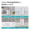 The Better Home Bathroom Accessories Set of 4 Pcs | Soap Dispenser for Bathroom | Toothbrush Holder | Soap Case for Bathroom | Sturdy and Long-Lasting | Bathroom Accessories Items - White