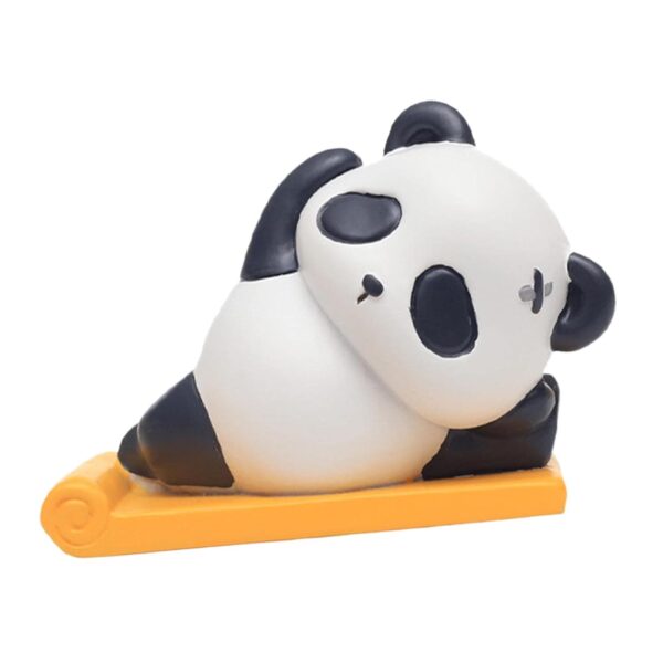 2xResin Panda Statue Model Toys Ornament Doll for Desktop Birthday Decor Yoga