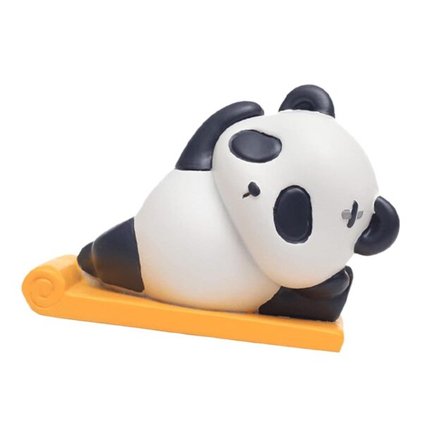 2xResin Panda Statue Model Toys Ornament Doll for Desktop Birthday Decor Yoga