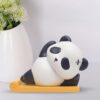 2xResin Panda Statue Model Toys Ornament Doll for Desktop Birthday Decor Yoga