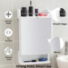 Bathroom Mirror Cabinet with Storage | Wall Mounted Plastic Organizer Shelf for Toiletries & Accessories | Durable White Mirror Cabinet for Bathroom
