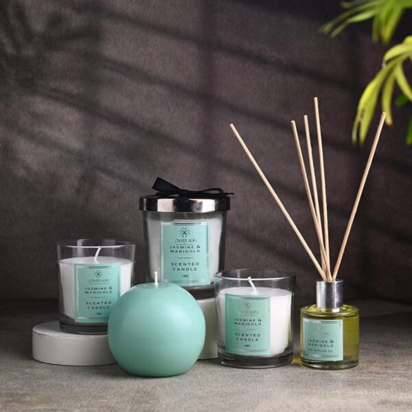 1775809770_FlowerAura-Premium-Gift-Hamper-of-Jasmine-Marigold-Scented-4-Unique-Candles-Reed-Diffuser-in-Box-for-Birthday-Anniversary-Farewell-Wedding-Occasions-Gift-Corporate-Gift-Same-Day-Delivery.jpg FlowerAura Premium Gift Hamper of Jasmine & Marigold Scented 4 Unique Candles & Reed Diffuser in Box for Birthday, Anniversary, Farewell, Wedding, Occasions Gift, Corporate Gift (Same Day Delivery)