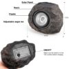 VISFLAIR Solar Rock Lights, 2 Pack Outdoor Decorative Garden Spotlights for Pathway, Walkway, Yard, Landscape, Patio (Dark Brown)