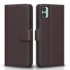 Pikkme Flip Cover Leather Finish | Inside TPU with Card Pikkme Flip Cover Leather Finish | Inside TPU with Card Pockets | Wallet Stand and Shock Proof | Complete Protection Flip Case for Samsung Galaxy M04 / F04 / A04e(Coffee)