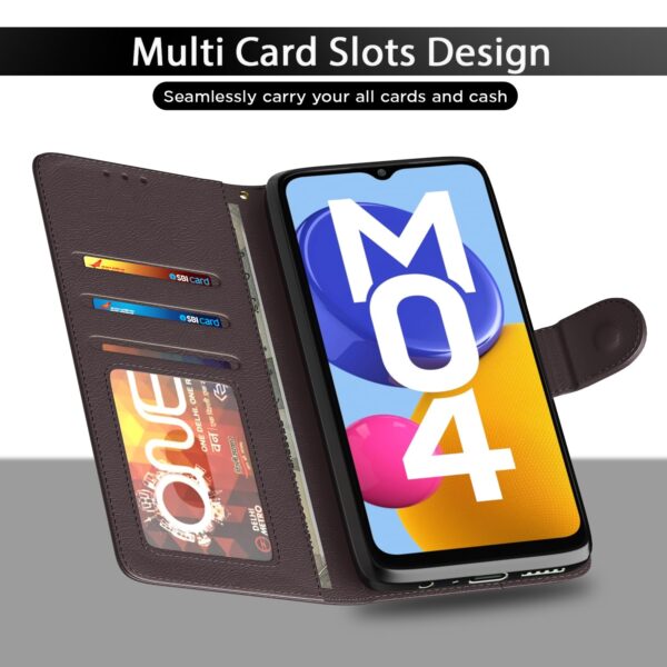 1775824152_Pikkme-Flip-Cover-Leather-Finish-Inside-TPU-with-Card-Pockets-Wallet-Stand-and-Shock-Proof-Complete-Protection-Flip-Case-for-Samsung-Galaxy-M04-F04-A04eCoffee.jpg Pikkme Flip Cover Leather Finish | Inside TPU with Card Pockets | Wallet Stand and Shock Proof | Complete Protection Flip Case for Samsung Galaxy M04 / F04 / A04e(Coffee)
