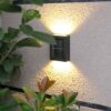 2 Pcs Outdoor Solar Wall Fence Light | Two Way Up Down Waterproof Solar Led Wall Decor Lamp I Auto On Off Light Sensor Wall Mount Solar Deck Lights(Pack of 2)