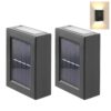 2 Pcs Outdoor Solar Wall Fence Light | Two Way Up Down Waterproof Solar Led Wall Decor Lamp I Auto On Off Light Sensor Wall Mount Solar Deck Lights(Pack of 2)