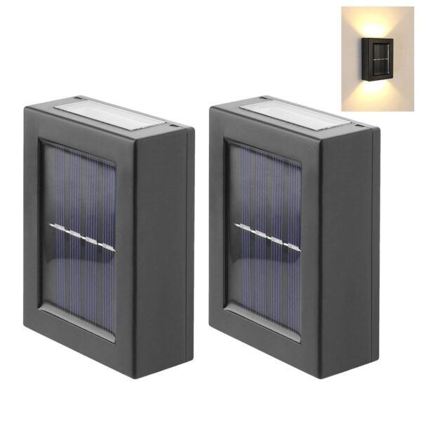 2 Pcs Outdoor Solar Wall Fence Light | Two Way Up Down Waterproof Solar Led Wall Decor Lamp I Auto On Off Light Sensor Wall Mount Solar Deck Lights(Pack of 2)