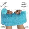 HEELIUM Bamboo Face Towel | Ultra Absorbent & Odour-Free | 3X Softer Than Cotton Towels | 30 x 30 cm - 600 GSM | Pack of 3 - Teal