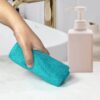 HEELIUM Bamboo Face Towel | Ultra Absorbent & Odour-Free | 3X Softer Than Cotton Towels | 30 x 30 cm - 600 GSM | Pack of 3 - Teal