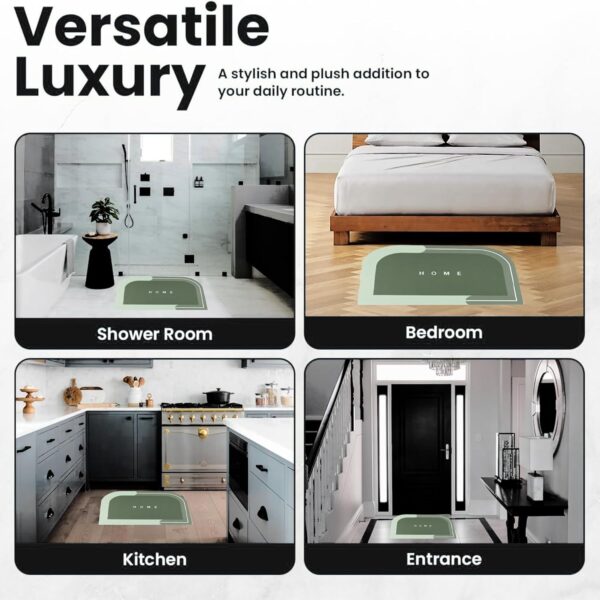 Story@Home Bathroom Mat Set of 2, Anti-Skid Nappa Leather Bathroom mats Water soak, 60x40 cm, Envy Green Solid Design, Kitchen Accessories Items for Home & Bathroom, Perfect Home Decor Items for Hall