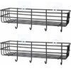 (Pack of 2) Steel Self-Adhesive Multipurpose Bathroom Shelf with Hooks/Towel Holder/Rack/Bathroom Accessories-Wall Mount - Pack of 2 (Black,Powder Coated)