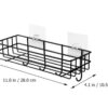 (Pack of 2) Steel Self-Adhesive Multipurpose Bathroom Shelf with Hooks/Towel Holder/Rack/Bathroom Accessories-Wall Mount - Pack of 2 (Black,Powder Coated)