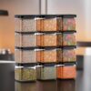 VOLTURI Air Tight Kitchen Containers Set of 6, Kitchen Storage Box for Pulses, Cereals, Grains, Dry Fruits, Pantry Organization, Kitchen Accessories Items for Home, Food Grade (500 ML, Transparent)