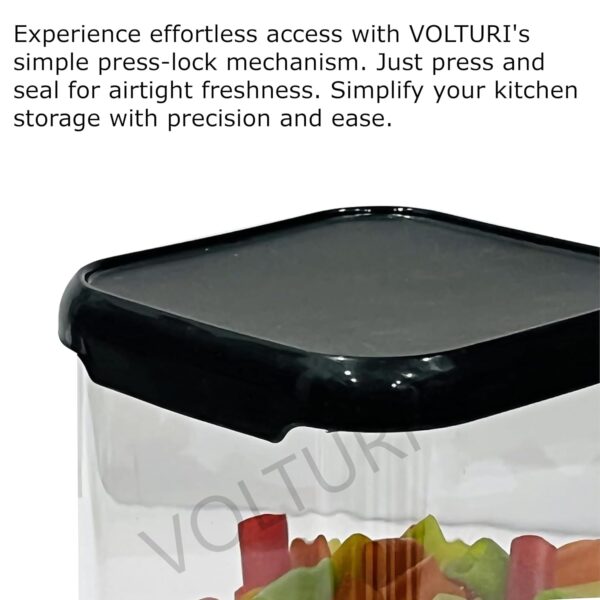 VOLTURI Air Tight Kitchen Containers Set of 6, Kitchen Storage Box for Pulses, Cereals, Grains, Dry Fruits, Pantry Organization, Kitchen Accessories Items for Home, Food Grade (500 ML, Transparent)
