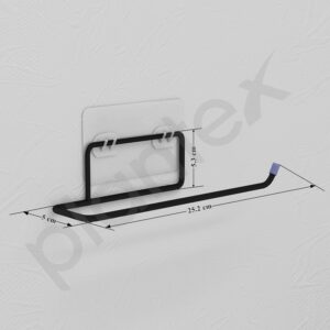 Plantex Self Adhesive Napkin Holder for wash Basin Hand Towel Holder/Towel Hanger for Bathroom Accessories – Pack of 2 (Black)