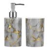 LAGET® Bathroom Accessories Set for Utility and Toothbrush Holder Bathroom Decor | Handwash Liquid Soap Dispenser Pump for Bathroom, Kitchen, Wash Basin, Sink (White Thunder)