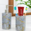 LAGET® Bathroom Accessories Set for Utility and Toothbrush Holder Bathroom Decor | Handwash Liquid Soap Dispenser Pump for Bathroom, Kitchen, Wash Basin, Sink (White Thunder)