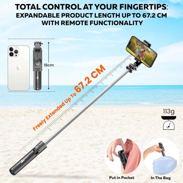 1775873803_WeCool-S1-Selfie-Stick-Tripod-3-in-1-Multifunctional-Design-with-Detachable-Wireless-Remote-Portable-Lightweight-Phone-Tripod-for-Vlogging-Photography-iPhone-Android-Smartphones.jpg WeCool S1 Selfie Stick Tripod, 3-in-1 Multifunctional Design with Detachable Wireless Remote, Portable & Lightweight Phone Tripod for Vlogging, Photography, iPhone & Android Smartphones