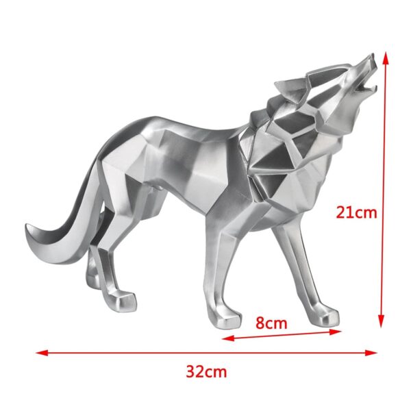 2X Nordic Wolf Figurine Wild Animal Model Crafts for Home Office Decoration