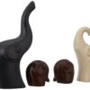 Amazon Basics Home Decor Elephant Family Matte Finish Ceramic Fantasy Figures(Set of 4 Pieces,Multicolor)