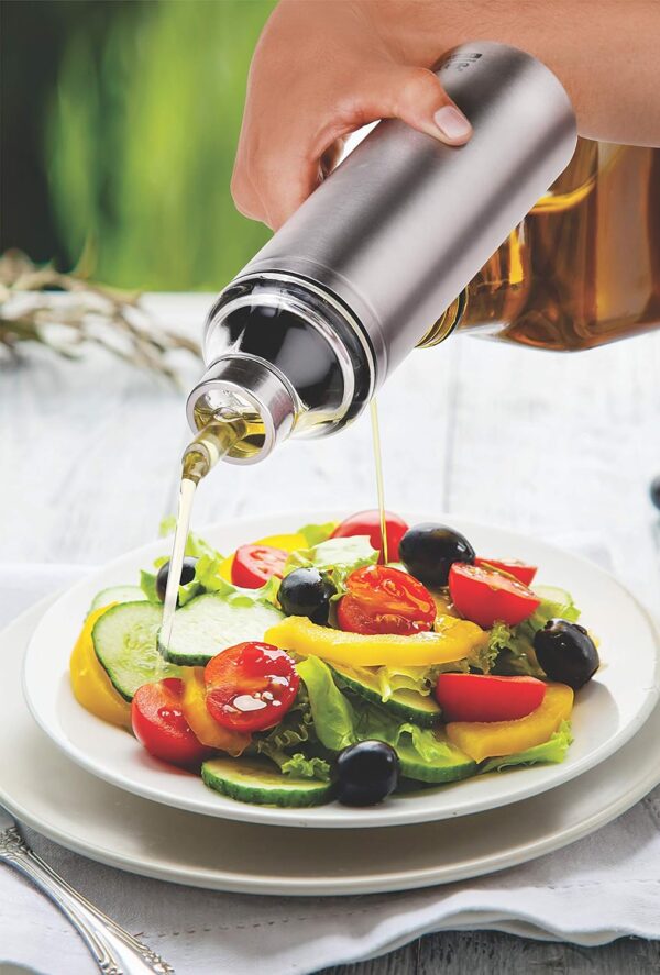 1775886064_Crystal-Stainless-Steel-Oil-PourerDispenser-1-Litre-Leak-Proof-Anti-Drip-design-Silver.jpg Crystal Stainless Steel Oil Pourer/Dispenser | 1 Litre | Leak Proof | Anti Drip design | Silver