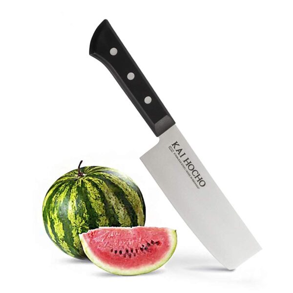 Kai Hocho Premium Nakiri Kitchen Knife for Chopping, Dicing and Mincing_IN5122 (Stainless Steel, Black)
