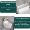 Toilet Shaped Ashtray with Lid | Wall Mounted & Desktop Cigarette Ashtray | Stainless Steel & ABS Windproof Smoking Tray for Bathroom, Home, Office, Hotel & Bar (White)
