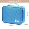 House of Quirk Polyester Electronics Accessories Organizer Bag, Universal Carry Travel Gadget Bag For Cables, Plug And More, Perfect Size Fits For Pad Phone Charger Hard Disk - Light Blue