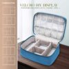House of Quirk Polyester Electronics Accessories Organizer Bag, Universal Carry Travel Gadget Bag For Cables, Plug And More, Perfect Size Fits For Pad Phone Charger Hard Disk - Light Blue