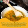 EcoSoul | Bamboo Spatula [ Set of 3 ] | Wooden Spatula | Bamboo Ladle/Turner | Non Stick, Durable, Heat-Safe & Eco-Friendly | for Cooking, Stirring & Serving | Beige