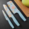 3-Piece Professional Kitchen Knife Set | Stainless Steel Blades with Non-Stick Color Coating | Ergonomic Non-Slip Handle | Chef, Utility & Paring Knives