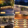 Outside new step Solar Light Outdoor Garden Waterproof Stair Deck Pool Patio Fence Gate Yard Floor Step Railing Window Balcony Sunlight Pathway.(warm yellow) (4)