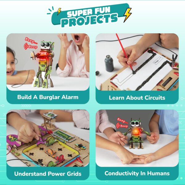 Smartivity Electricity Kit for Kids 8-14 Years Old I 8+ Circuit Experiments & DIY Electric Robot with Light and Sound | Science Project Kit I Birthday Gift Boys & Girls 8-9-10-11-12-13-14 Years