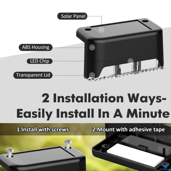 1775925634_Solar-Light-Outdoor-Garden-Home-Deck-Stair-Step-Lights-Led-Waterproof-Balcony-Solar-Powered-Deck-Lights-for-Wall-Fence-Gate-Terrace-Decoration-4-Regular.jpg Solar Light Outdoor Garden Home Deck Stair Step Lights, Led Waterproof Balcony Solar Powered Deck Lights for Wall Fence Gate Terrace Decoration (4, Regular)