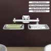 Plantex 304 Grade Stainless Steel Dual Soap Holder for Bathroom/Wall Mounted Soap Holder/Double Soap Dish/Bathroom Accessories - Squaro (Chrome)
