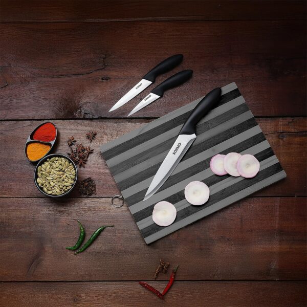 Amazon Brand - Solimo Classic Stainless Steel 3-Piece Knife Set