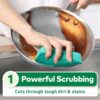 Scotch-Brite Heavy Duty Scrub Dots for Powerful Scrubbing, Suitable for Iron Cast, Stainless Steel & Non-Coated Cookware, Rinses Clean and Stays Odor Free (2 Pieces)