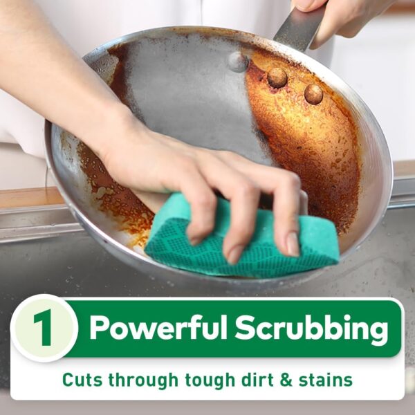 Scotch-Brite Heavy Duty Scrub Dots for Powerful Scrubbing, Suitable for Iron Cast, Stainless Steel & Non-Coated Cookware, Rinses Clean and Stays Odor Free (2 Pieces)