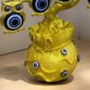 Elevea 𝟏𝟓 𝐘𝐞𝐚𝐫𝐬 𝐆𝐮𝐚𝐫𝐚𝐧𝐭𝐞𝐞, Decorative owl Tree 7 inch, Gold Finish Bonsai with Multiple Blue Eye Charms, Elegant Desk and Shelf décor, Modern Home, Office showpiece for Positive Vibes